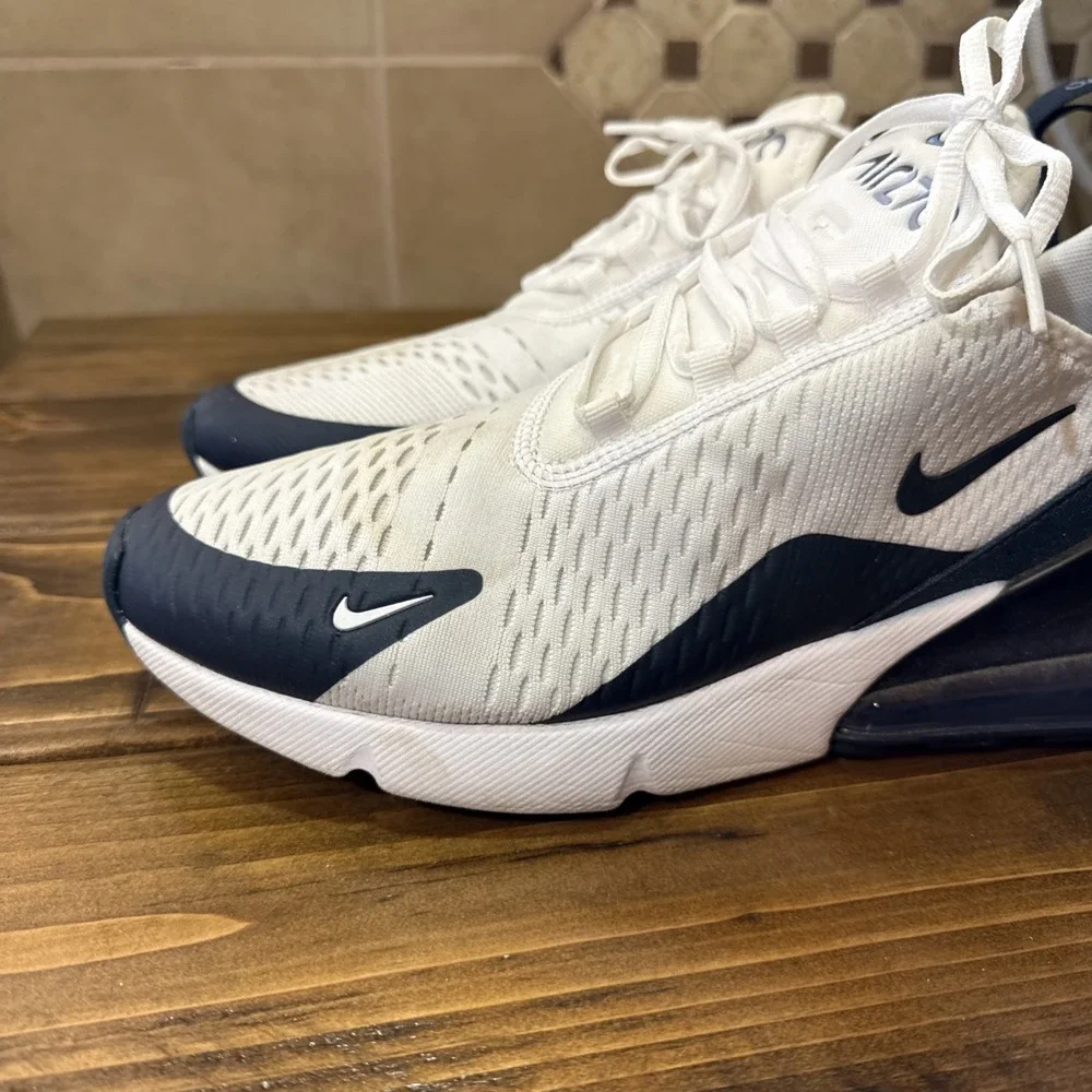 Size‎ 11.5- Women's Air Max 270 White Armory Navy Blue Slate HQ1646-100 Sneakers